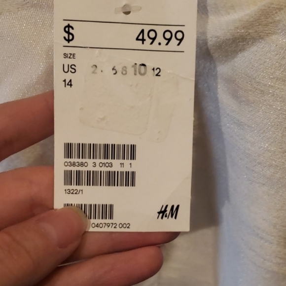 H&M Jacquard Weave Dress in Ivory 10 NWT - Picture 4 of 5